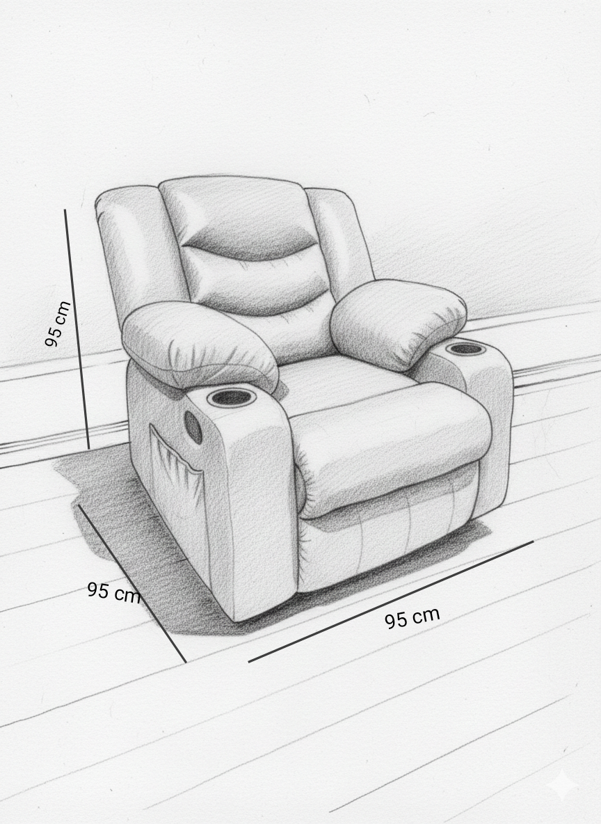 Lazy Boy Recliner Chair velvet beige – كرسي استرخاء ميكانيزم مستورد قماش قطيفة بيج 9200 - beige