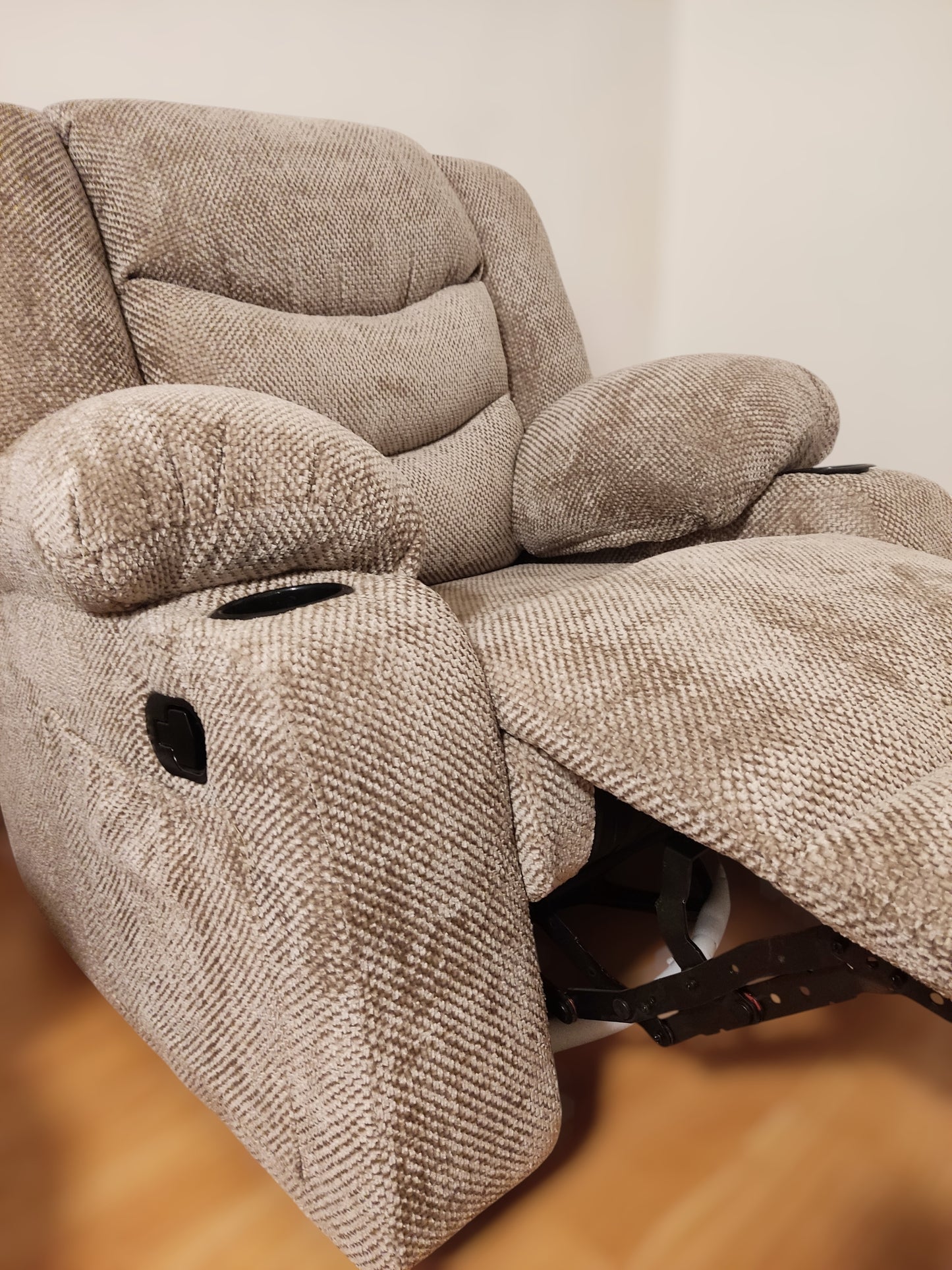 Recliner seat rich velvet beige طقم ريكلاينر قطيفة بيچ V - 9200