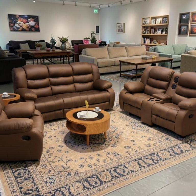 Luxury Recliner seat dark brown طقم ريكلاينر H1 - 9