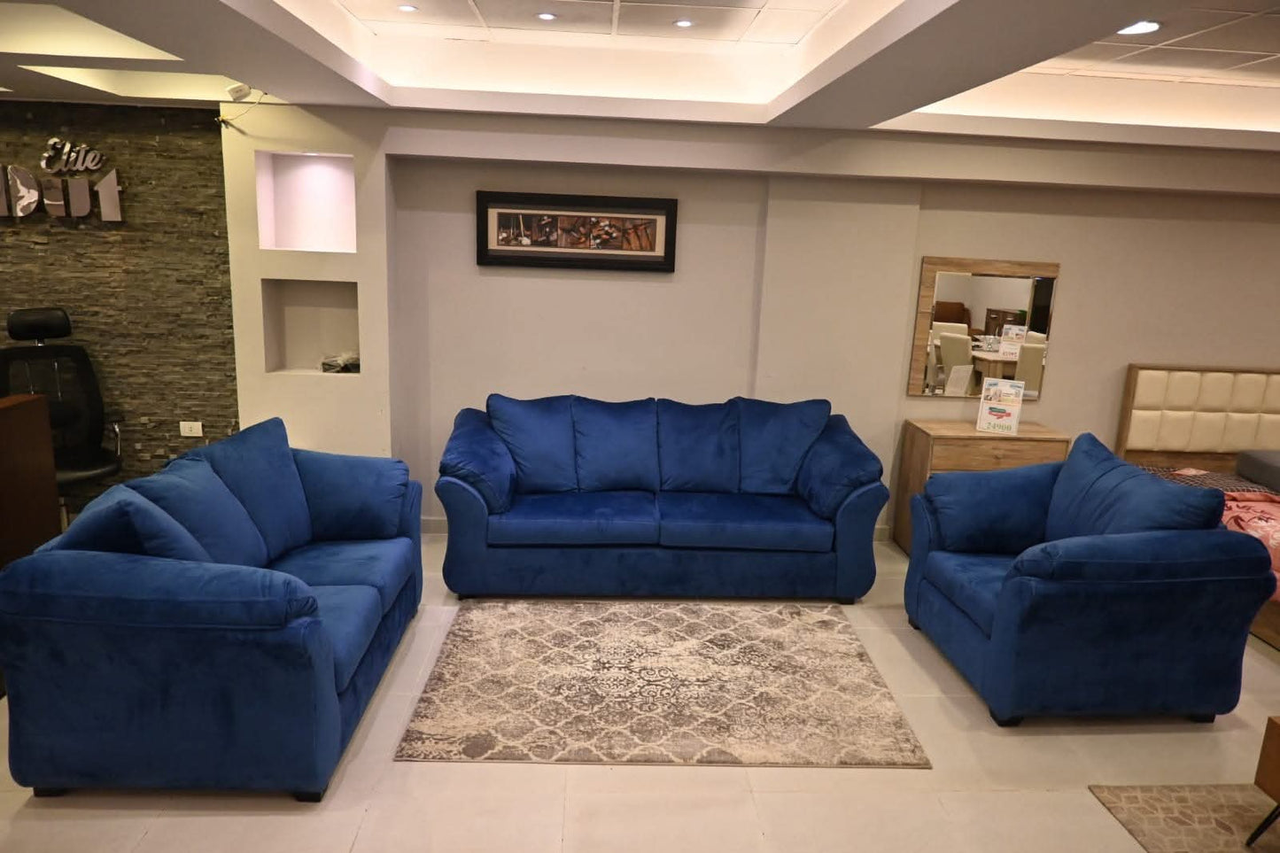 Living Room Set 3+2+1 - blue 4505 – غرفة ليفينج كاملة مودرن | EGY Furniture