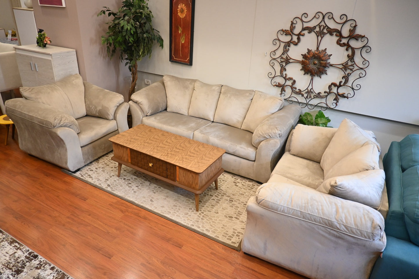 Living Room Set 3+2+1 - beige 4505 – غرفة ليفينج كاملة مودرن | EGY Furniture