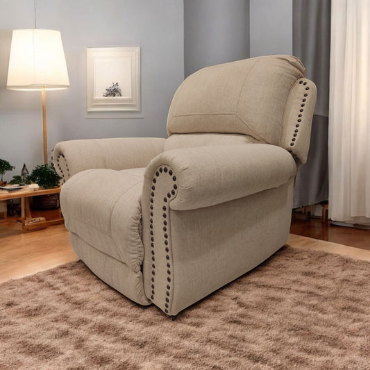 Lazy Boy Recliner Chair new classic linen – كرسي استرخاء ميكانيزم مستورد نيو كلاسيك بيج 319 كتان