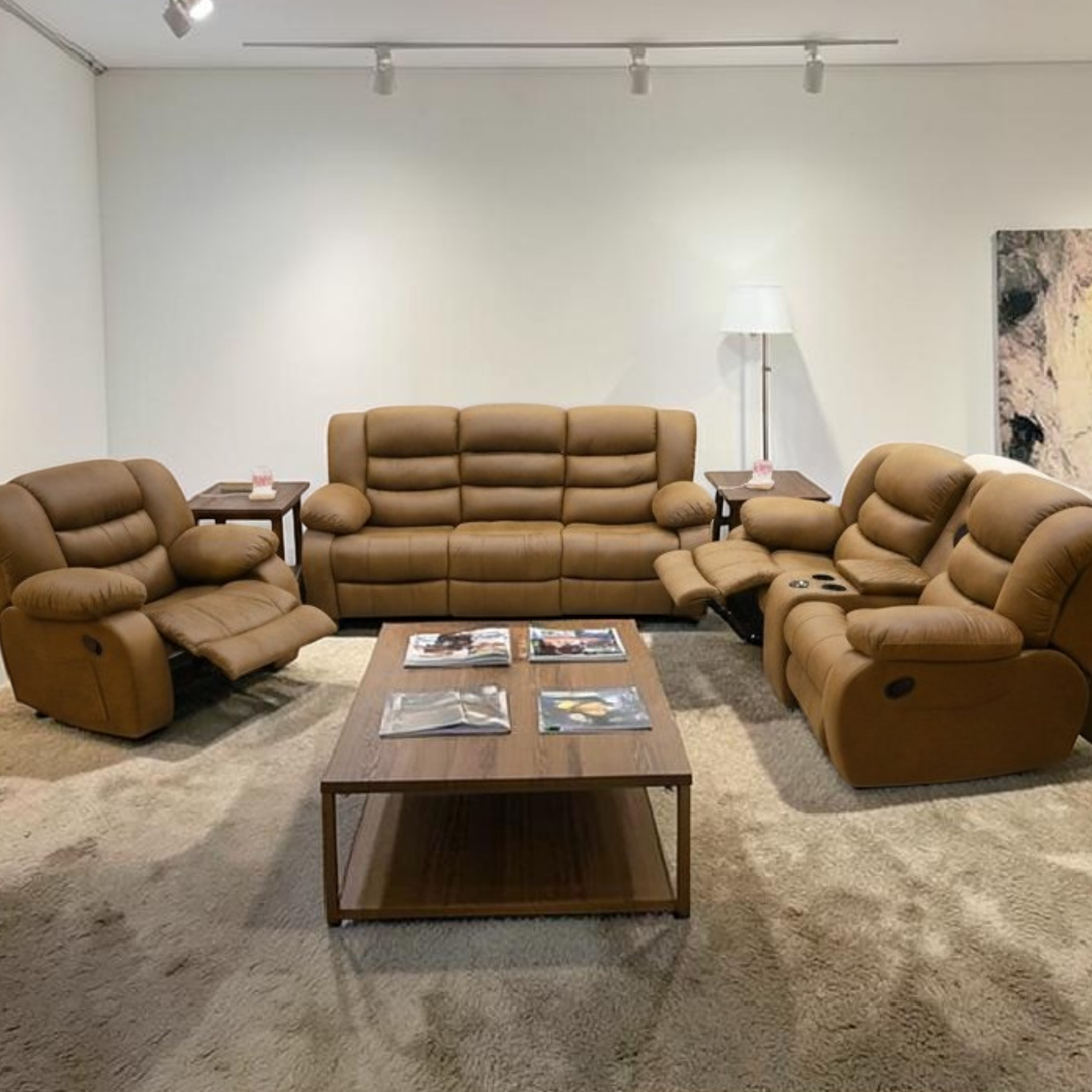luxury Recliner seat brown طقم ريكلاينر بنى  H1 -3