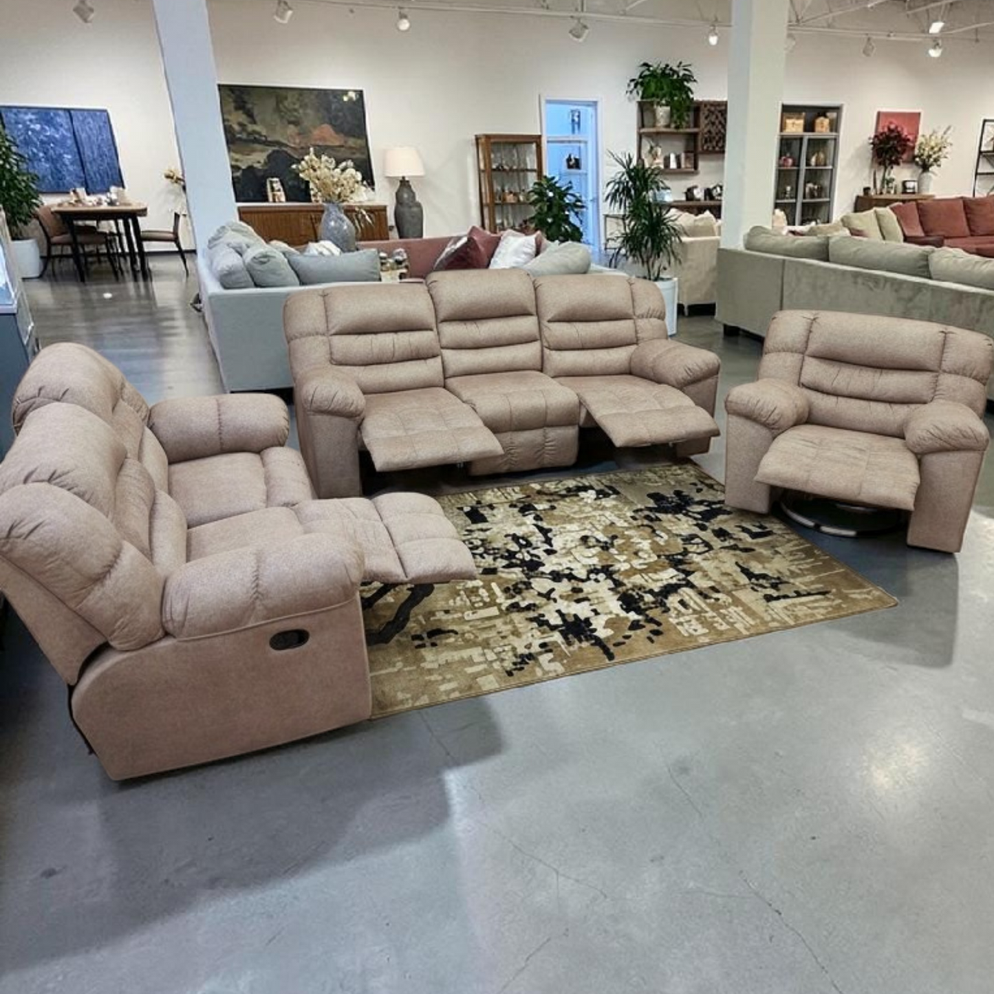 Recliner seat big beige طقم ريكلاينر بيچ 5510