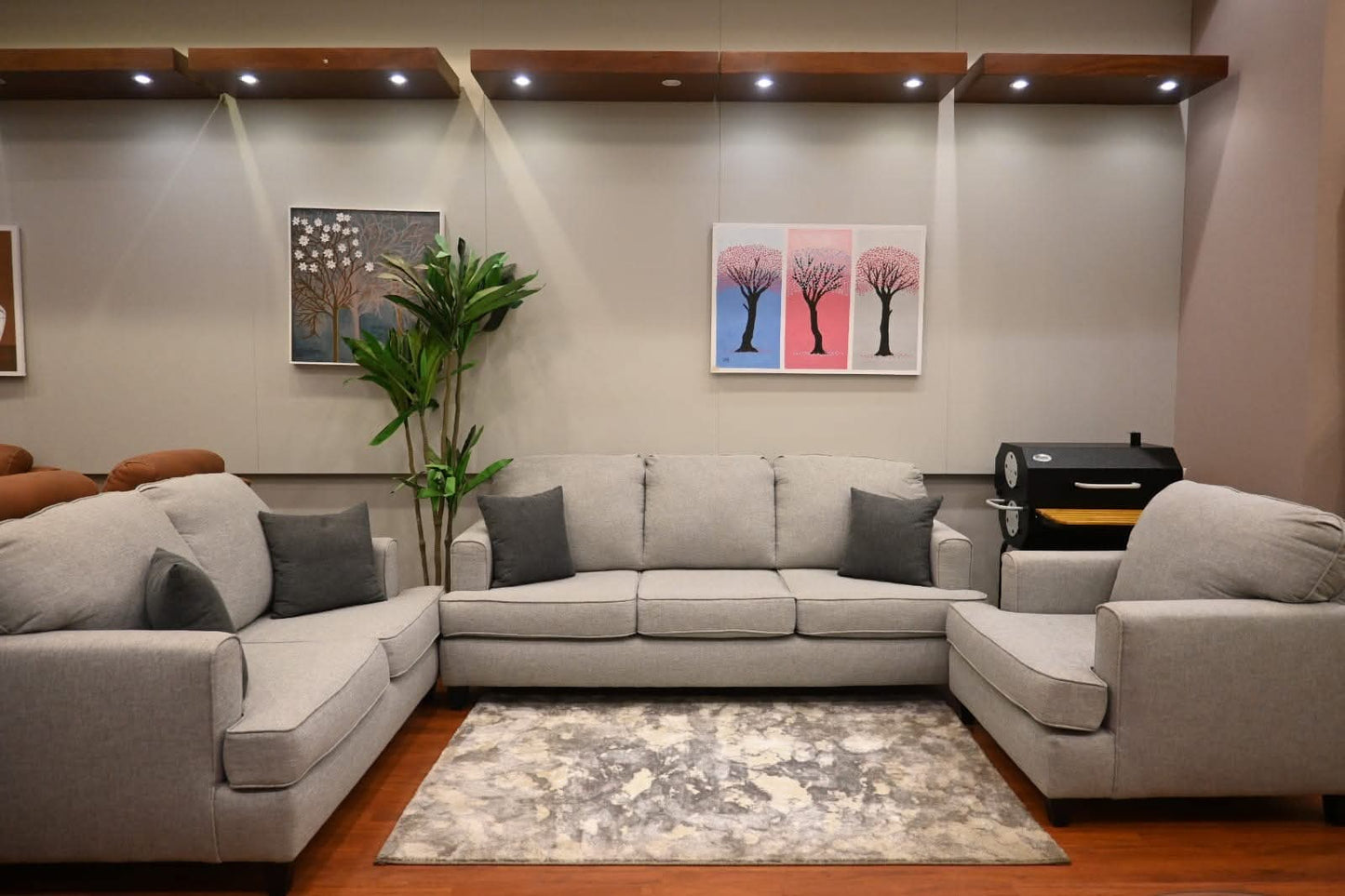 Living Room Set 3+2+1 - grey 850 – غرفة ليفينج كاملة مودرن | EGY Furniture