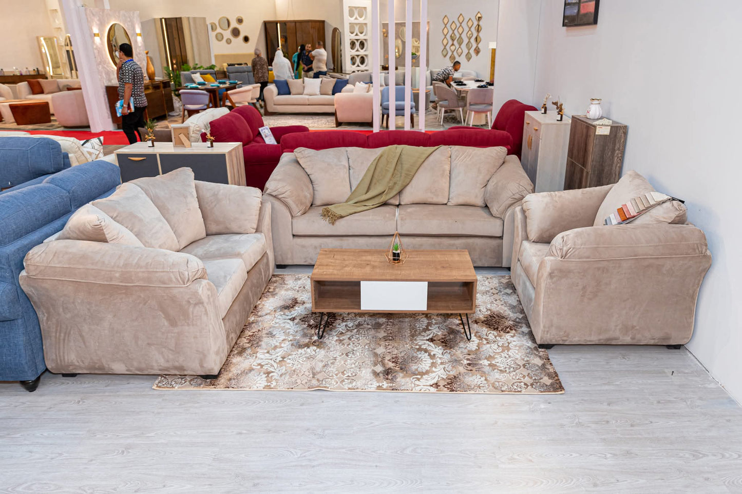 Living Room Set 3+2+1 -  beige 4505 – غرفة ليفينج كاملة مودرن | EGY Furniture