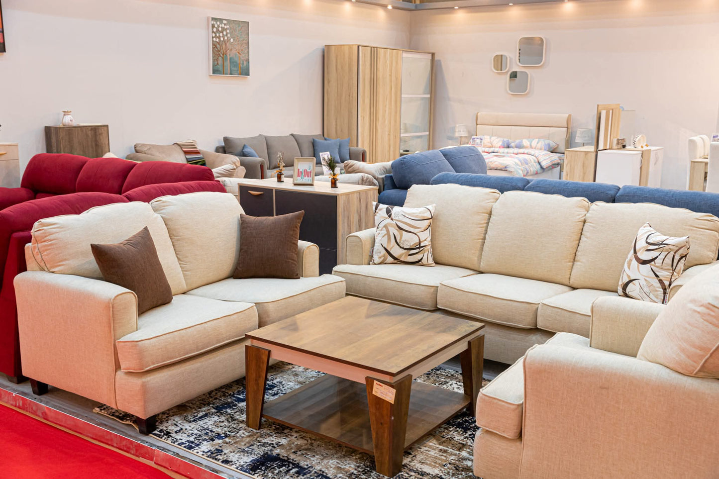Living Room Set 3+2+1 - beige 850 – غرفة ليفينج كاملة مودرن | EGY Furniture