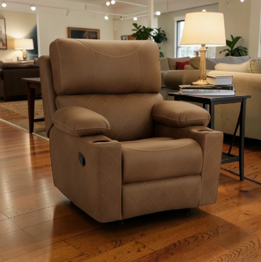 Lazy Boy Recliner Chair comfort – كرسي استرخاء ميكانيزم مستورد جلد مقلوب لون بنى  toledo 3