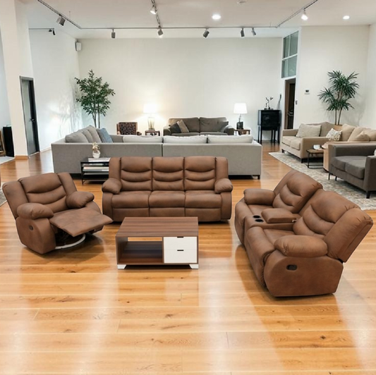Recliner seat brown طقم ريكلاينر لون بنى 9200-3