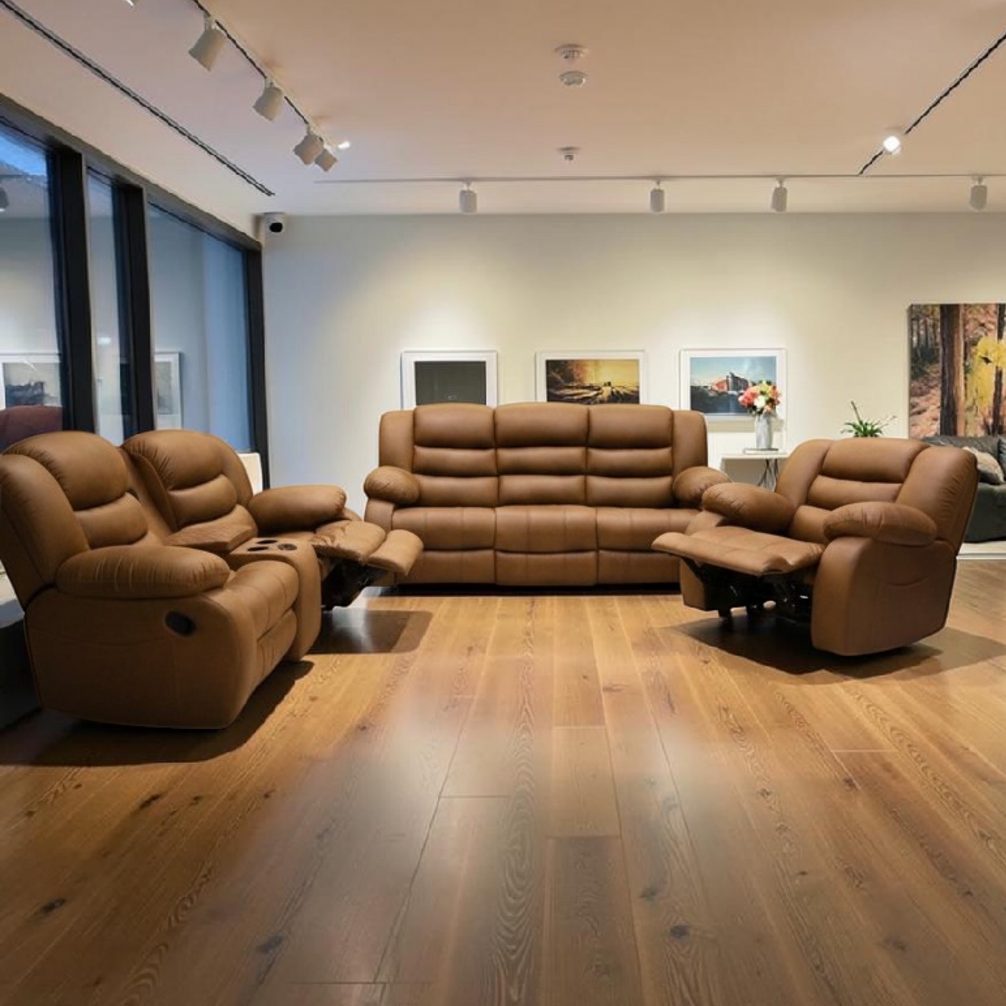 luxury Recliner seat brown طقم ريكلاينر بنى  H1 -3