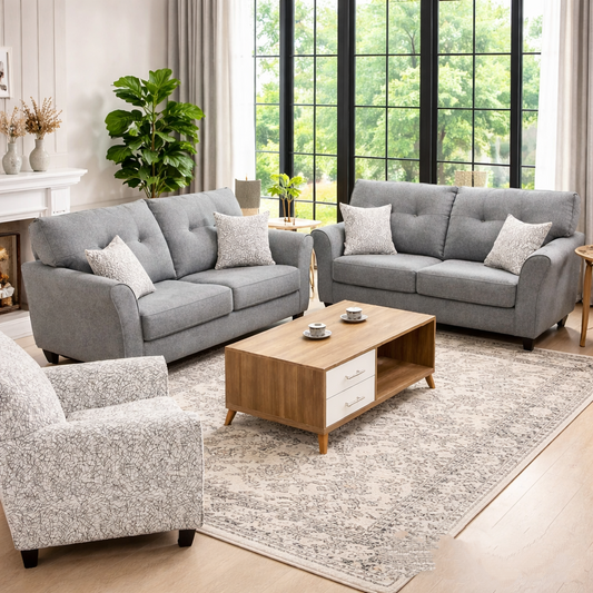 Living Room Set 3+2+1 -  light blue 604 – غرفة ليفينج كاملة مودرن | EGY Furniture
